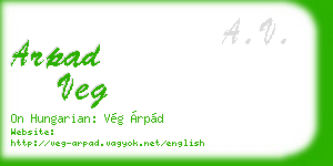 arpad veg business card